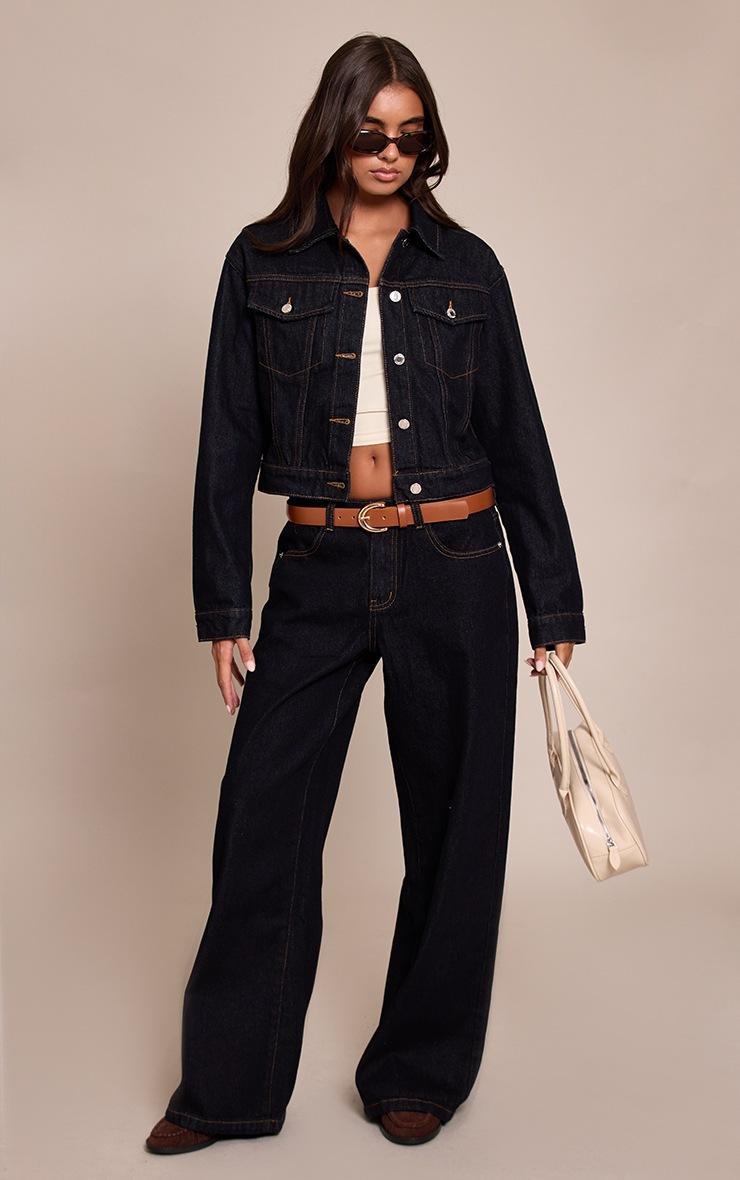 Pretty Little Thing Raw Indigo Wash Slim Fit Denim Jacket