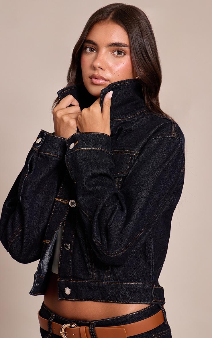 Pretty Little Thing Raw Indigo Wash Slim Fit Denim Jacket