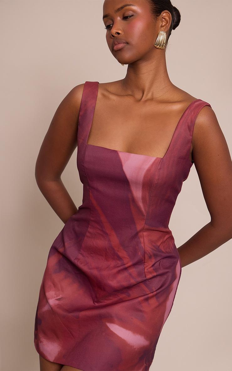 Pretty Little Thing Red Floral Print Woven A Line Shift Dress