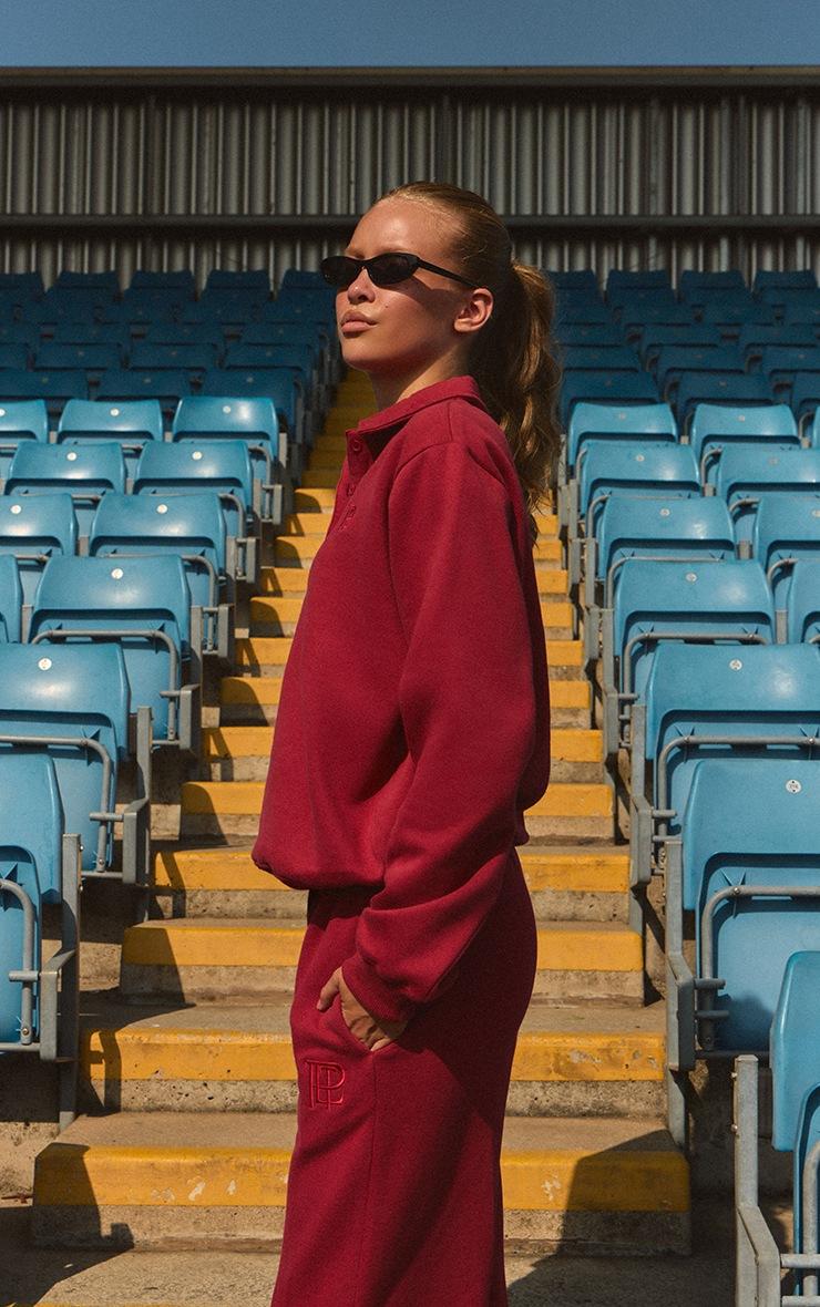 Pretty Little Thing Red Prettylittlething Polo Sweatshirt