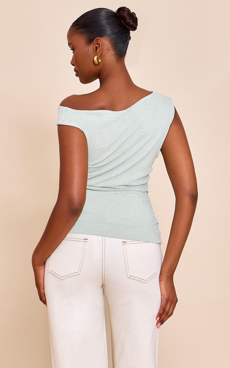 Pretty Little Thing Sage Double Layer Onion Skin Ruched Sleeveless Top