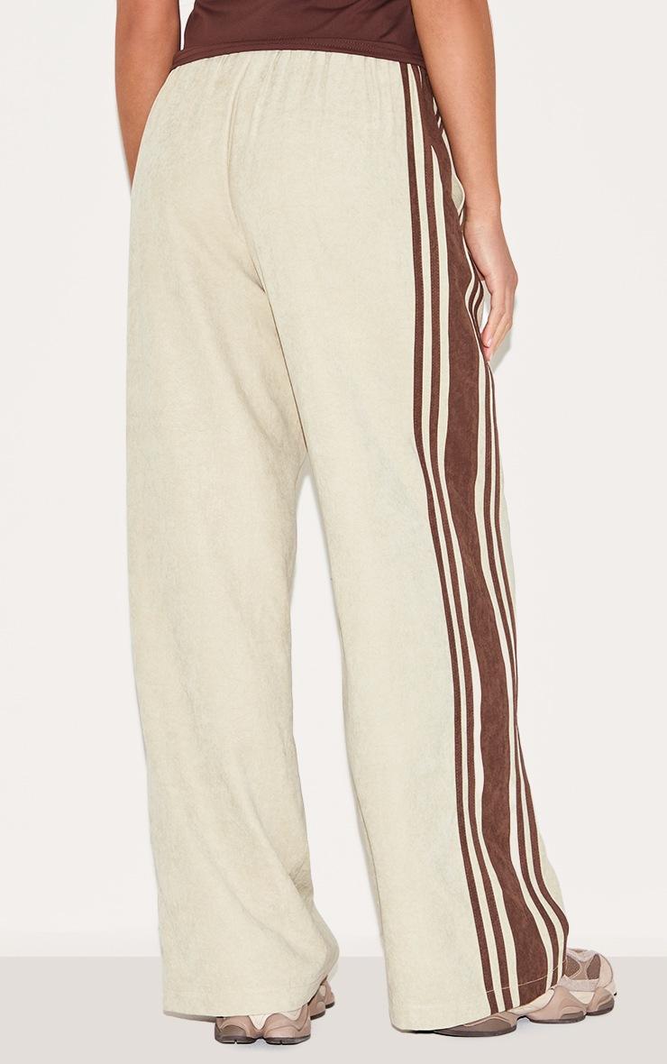 Pretty Little Thing Sage Peach Skin Contrast Stripe Wide Leg Pants