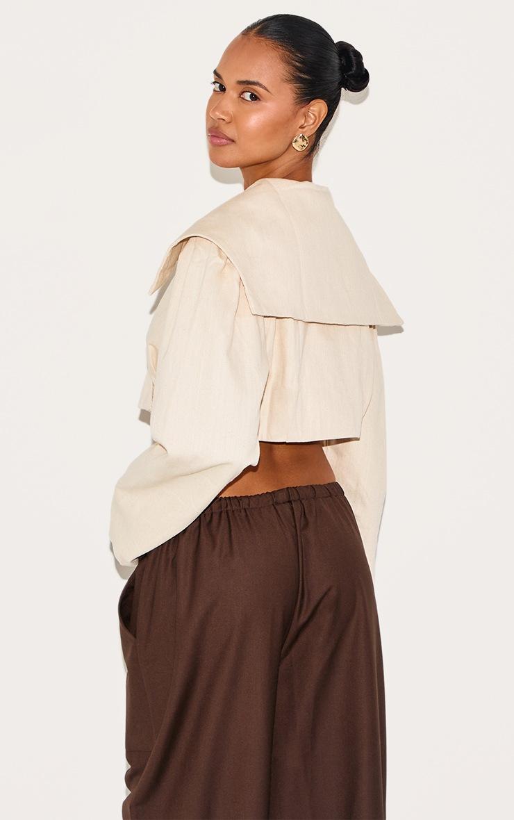 Pretty Little Thing Sand Cross Over Asymmetric Cropped Jacket