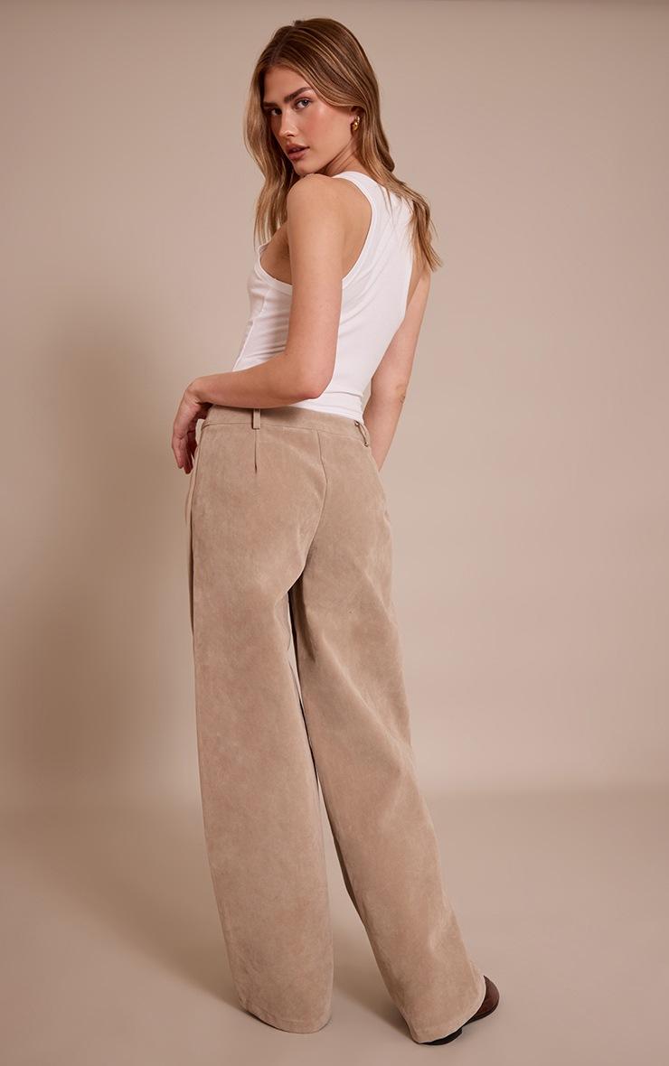 Pretty Little Thing Sand Faux Suede Straight Leg Pants