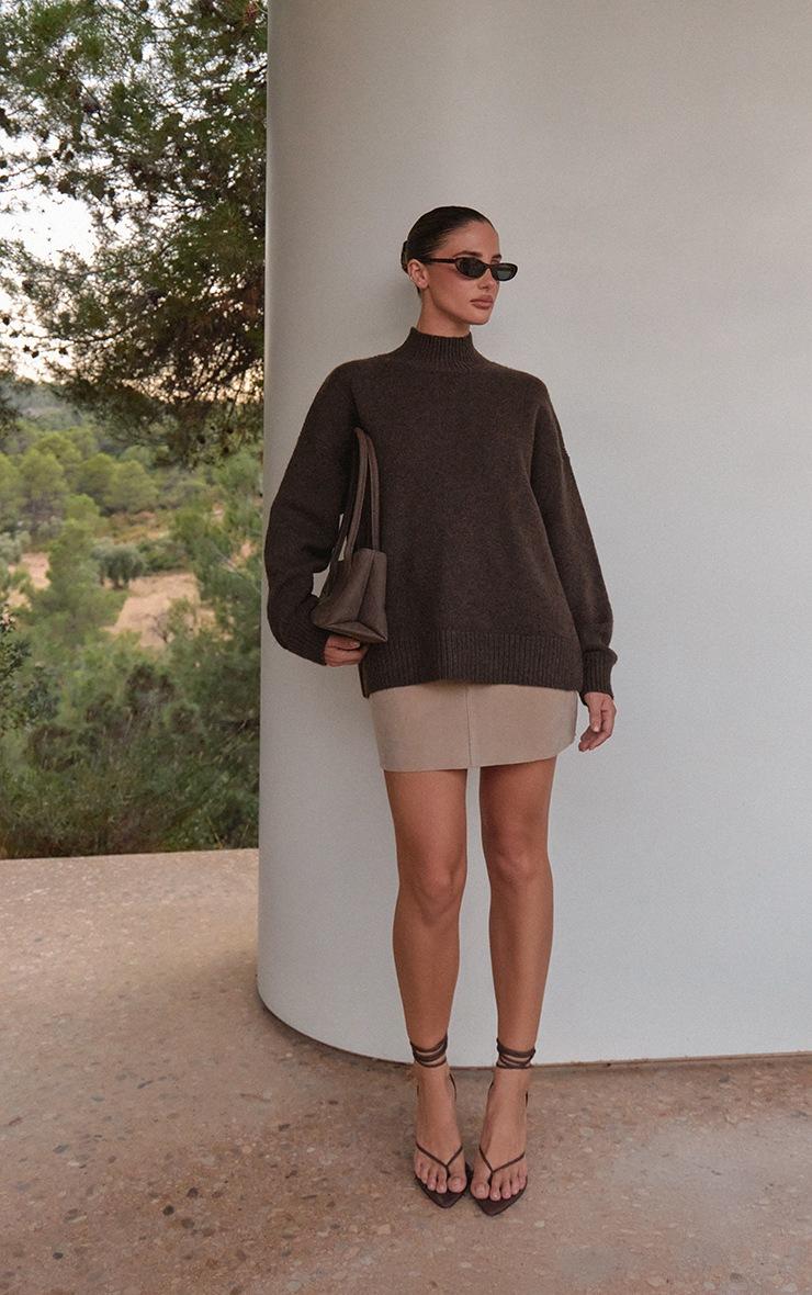 Pretty Little Thing Sand Suede Pocket Detail Mini Skirt