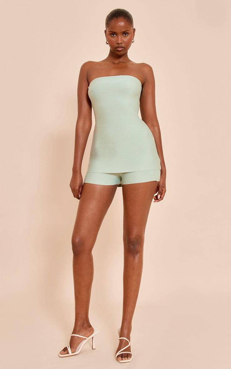 Pretty Little Thing Sea Green Tailored Bandage Bandeau Top