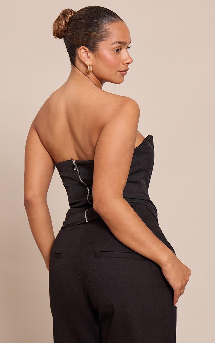 Pretty Little Thing Shape Black Bandeau Longline Corset Top