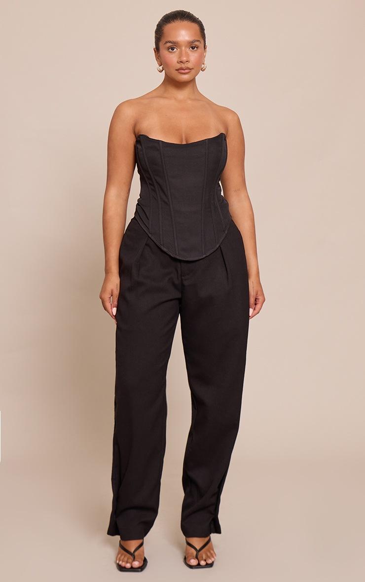 Pretty Little Thing Shape Black Bandeau Longline Corset Top