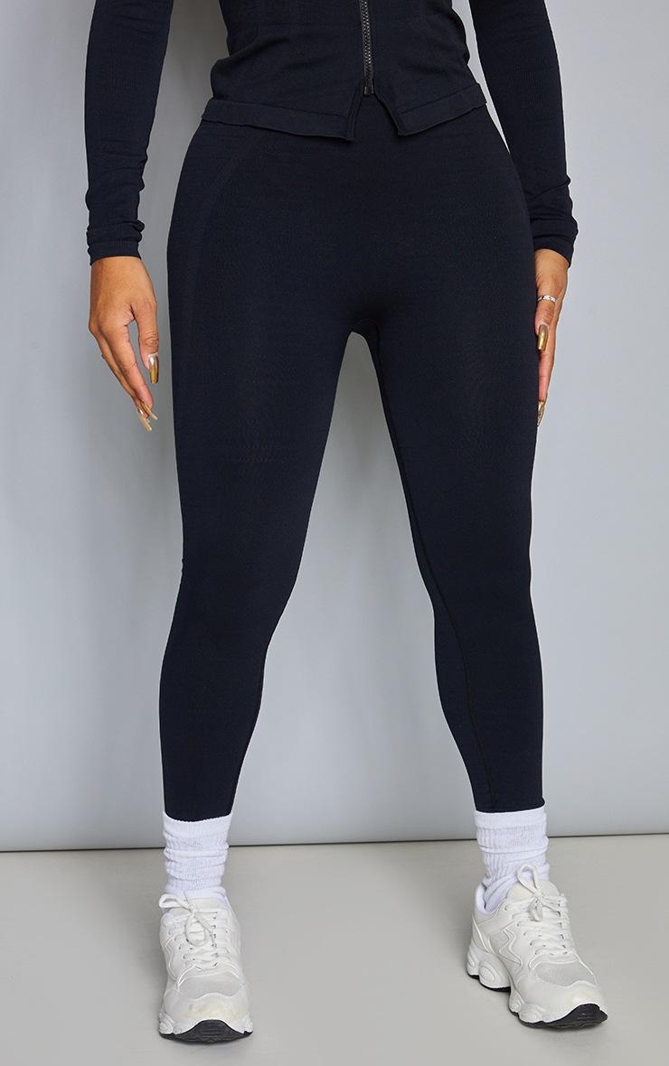 Pretty Little Thing Shape Black Branded Gym Leggings