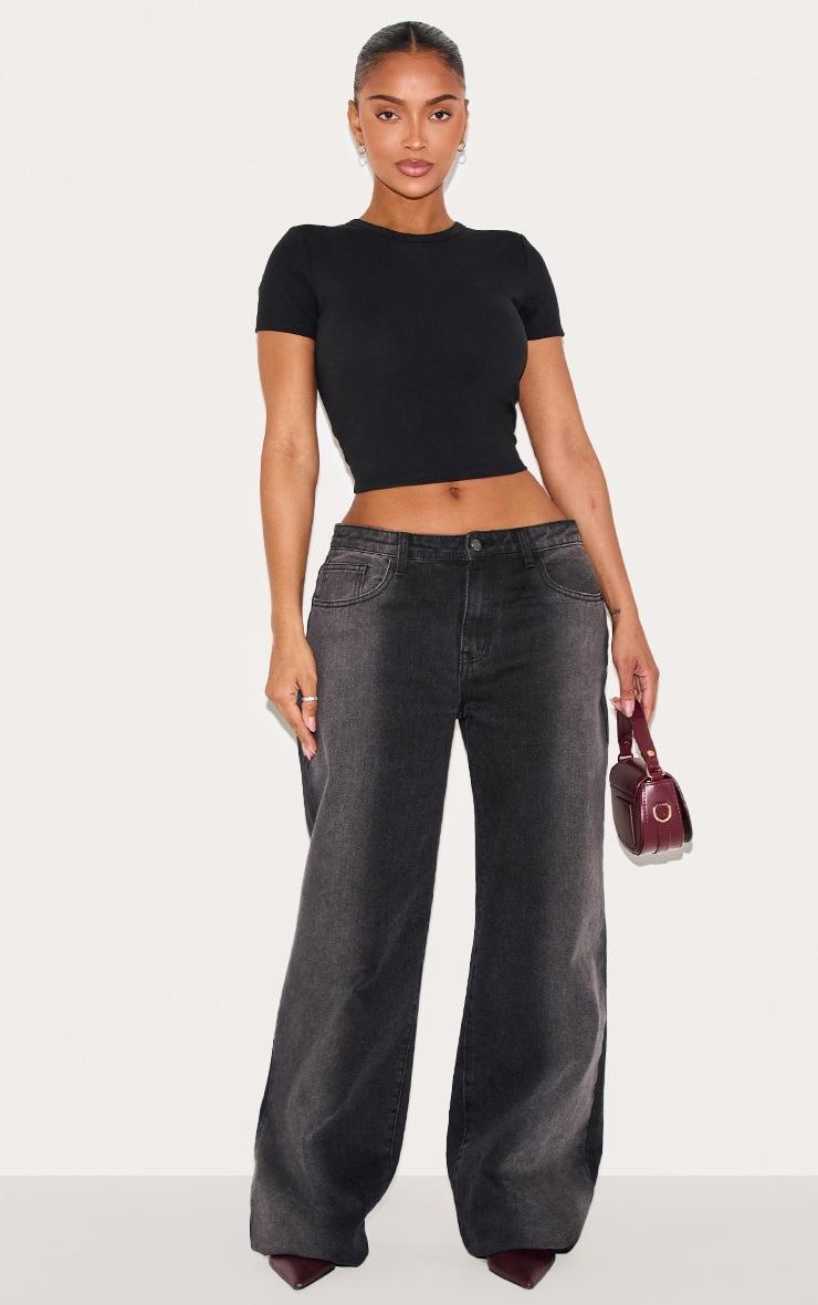 Pretty Little Thing Shape Black Built In Bra Sculpt T-shirt