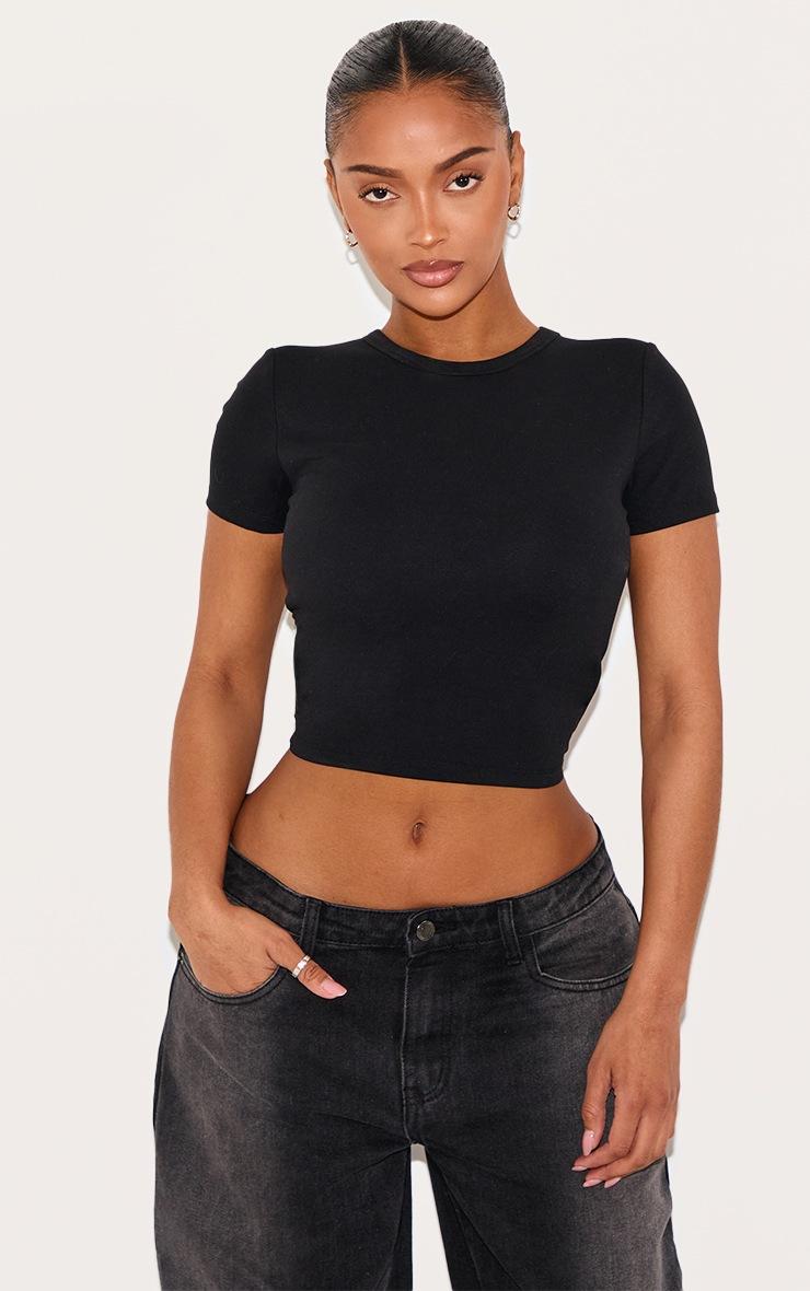 Pretty Little Thing Shape Black Built In Bra Sculpt T-shirt