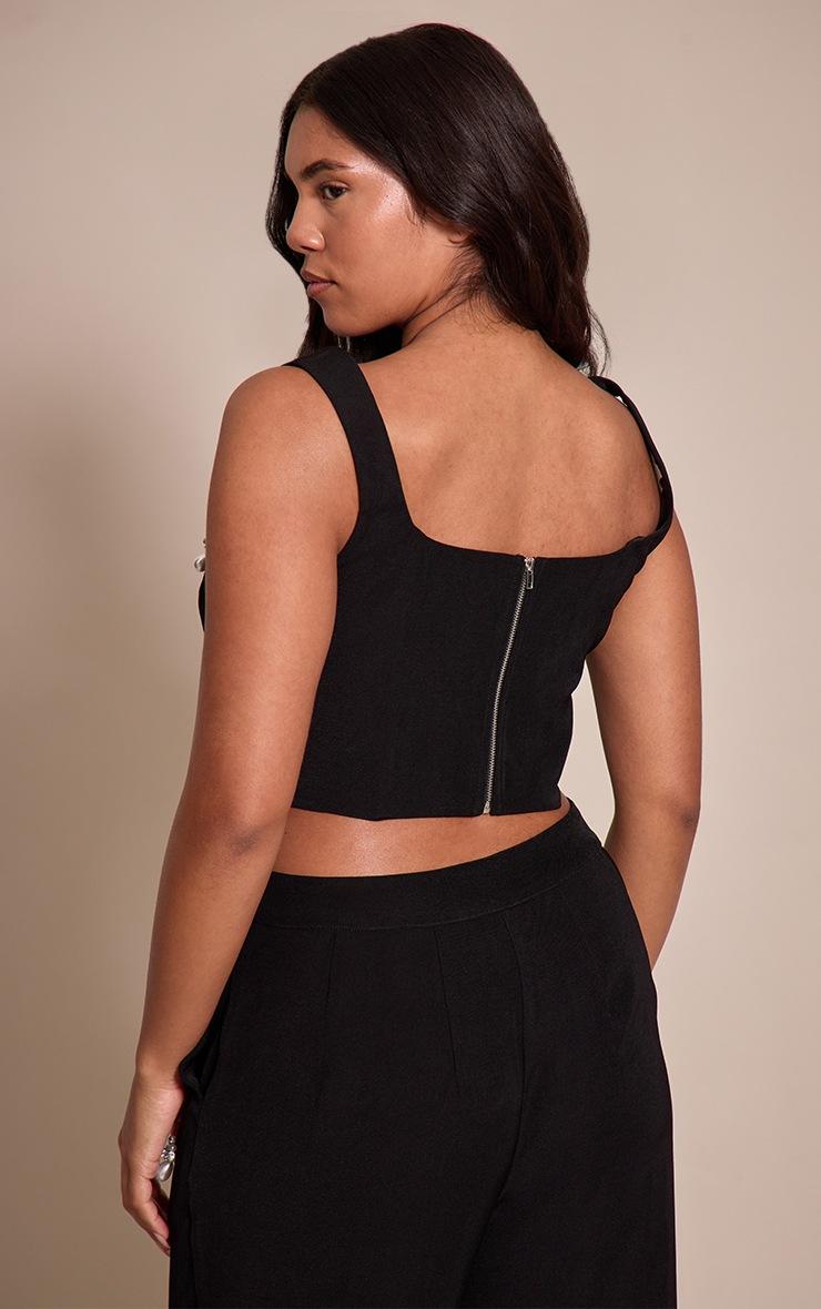 Pretty Little Thing Shape Black Embellished Corset Top