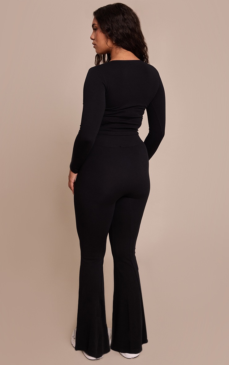 Pretty Little Thing Shape Black High Waisted Seamless Wide Leg Pants
