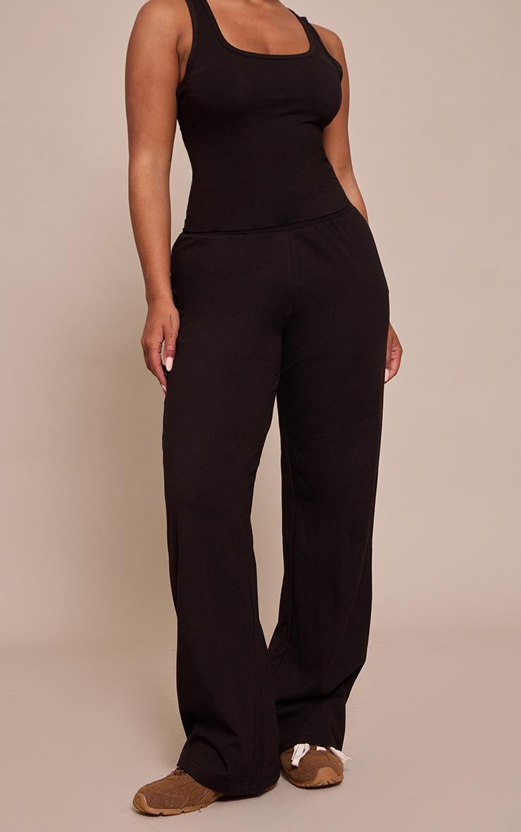 Pretty Little Thing Shape Black Highwaisted Wide Leg Pants