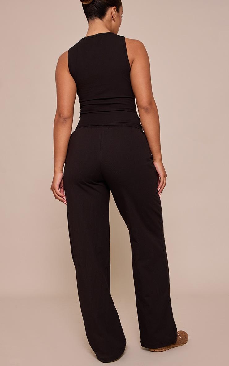 Pretty Little Thing Shape Black Highwaisted Wide Leg Pants