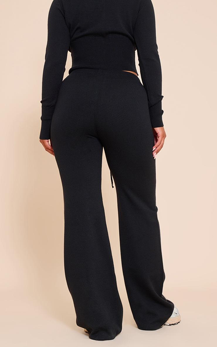 Pretty Little Thing Shape BLACK Knitted Tie Waist Pants