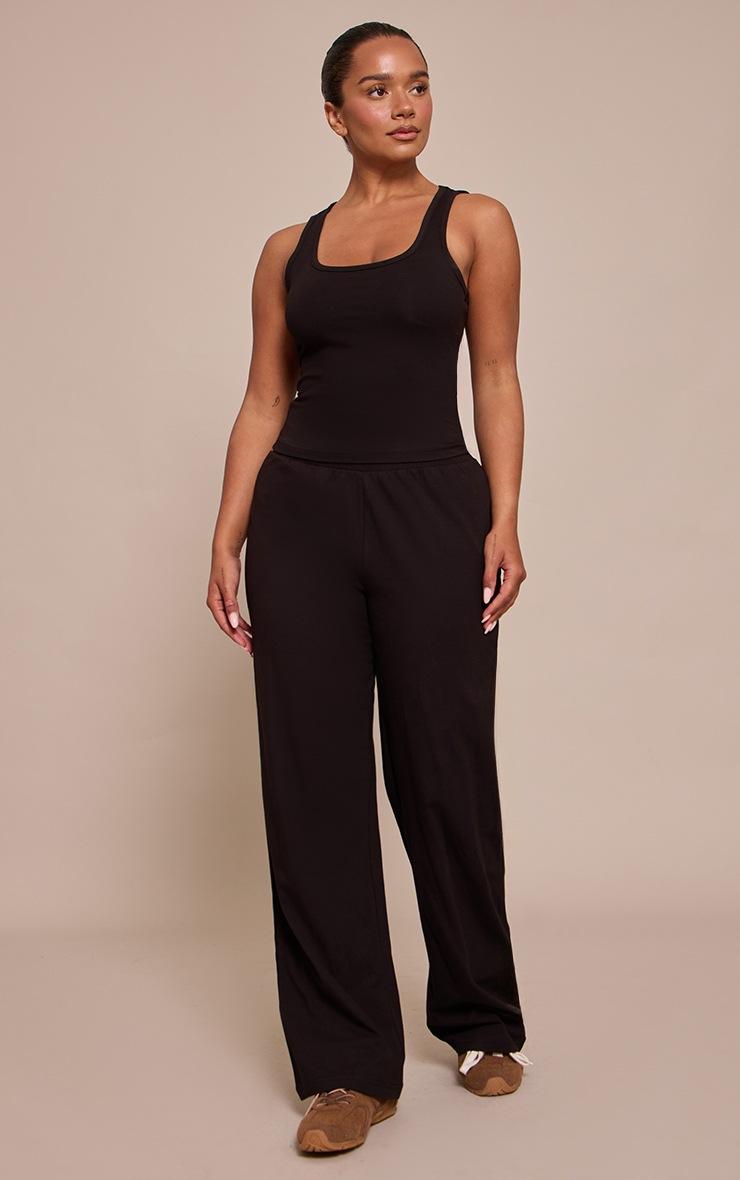 Pretty Little Thing Shape Black Scoop Neck Vest Top