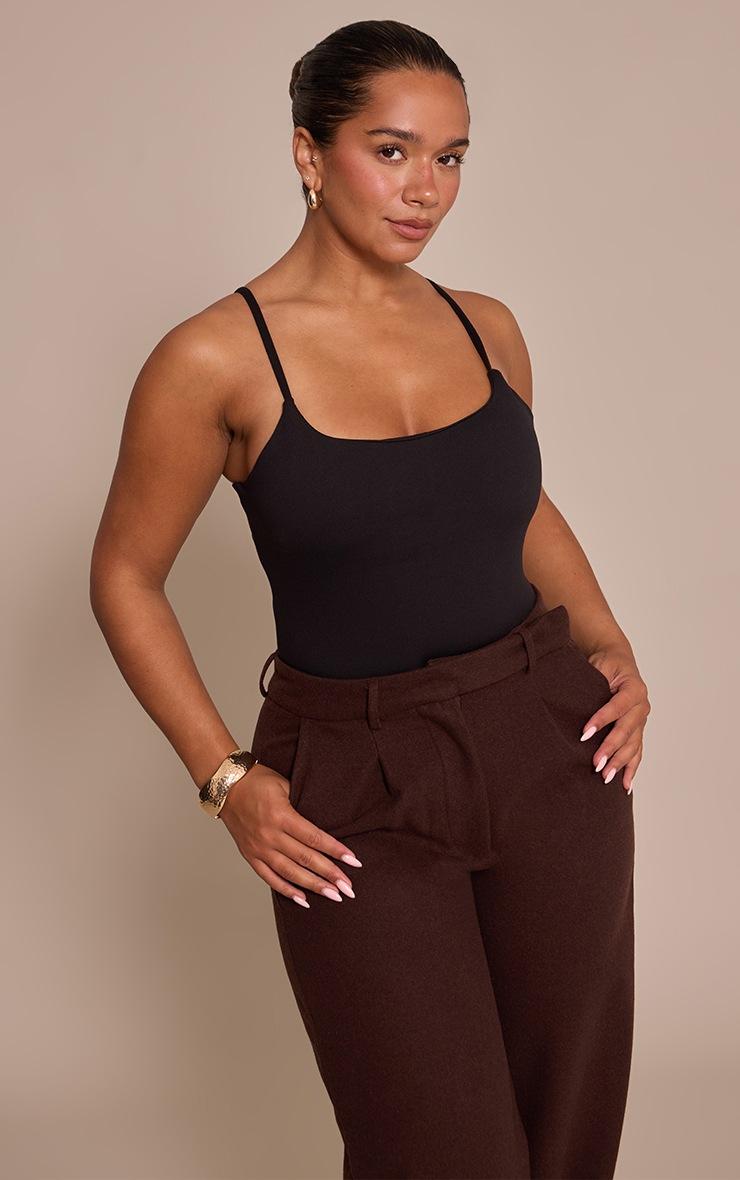 Pretty Little Thing Shape Black Sculpt Built In Bra Strappy Bodysuit