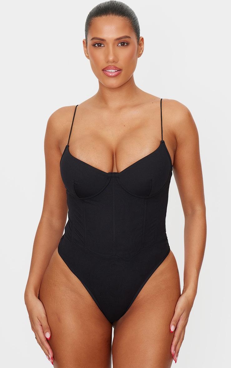 Pretty Little Thing Shape Black Sculpt Underwired Bodysuit