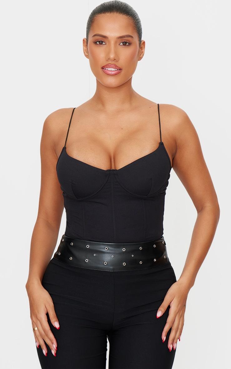Pretty Little Thing Shape Black Sculpt Underwired Bodysuit