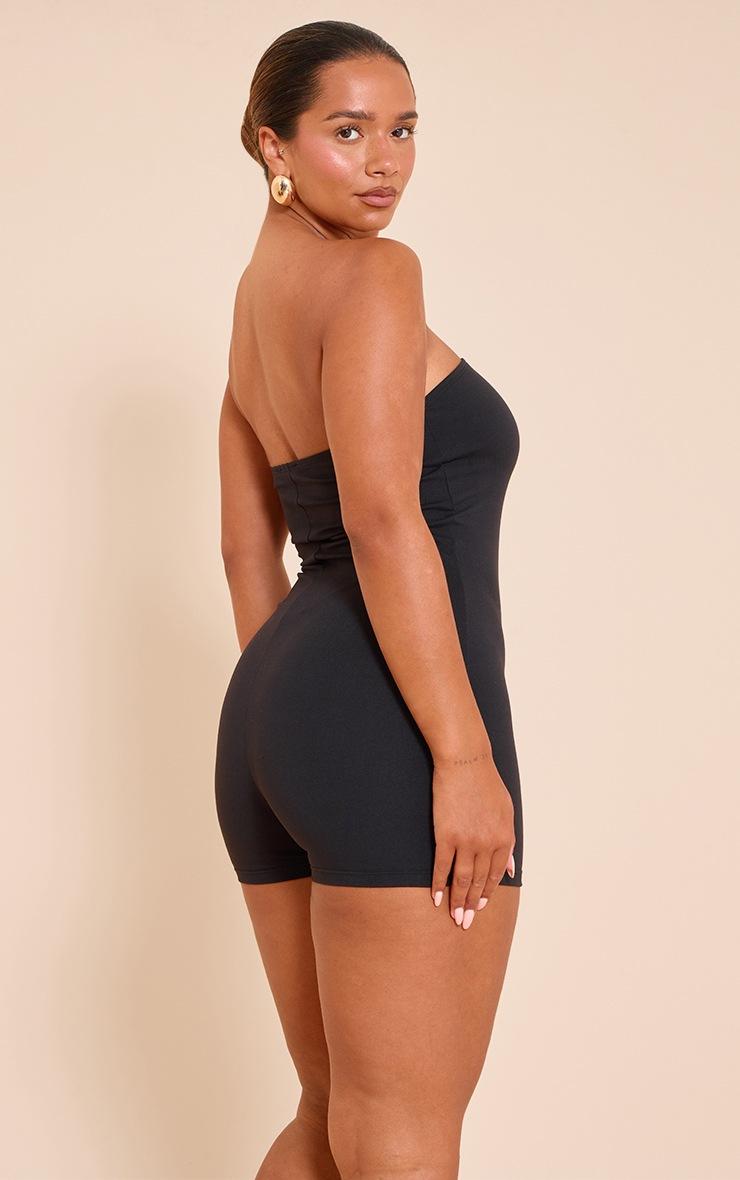 Pretty Little Thing Shape Black Sculpted Bandeau Romper