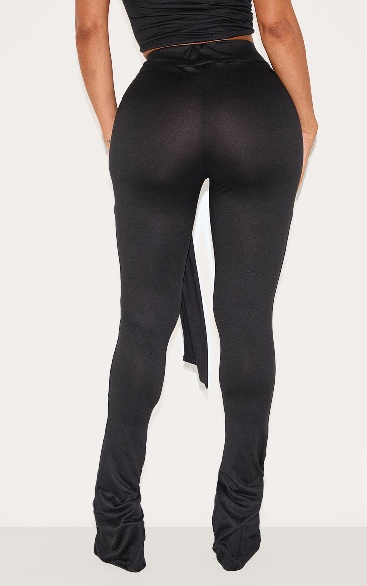 Pretty Little Thing Shape Black Super Soft Wrap Drape Flare Pants