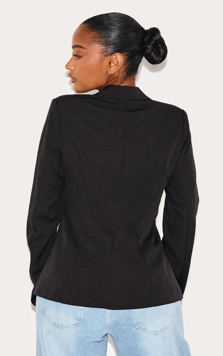 Pretty Little Thing Shape Black Tailored Plunge Neck Cinched Waist Blazer