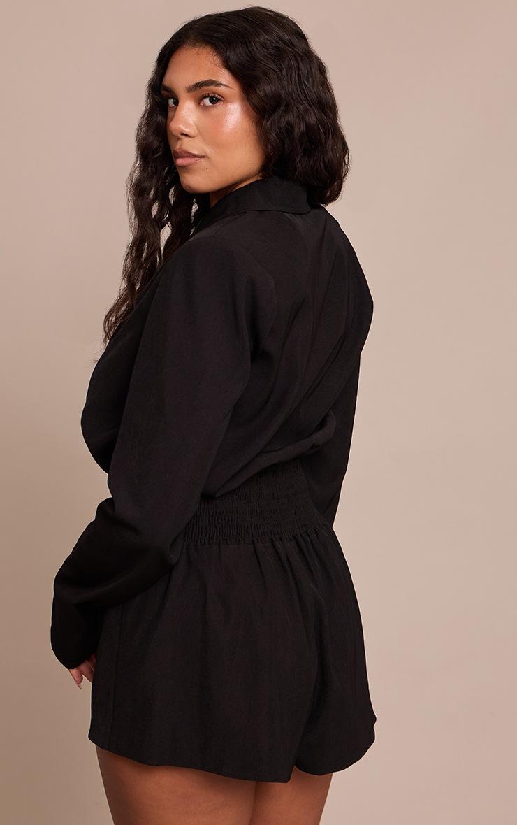 Pretty Little Thing Shape Black Tailored Structured Blazer Romper