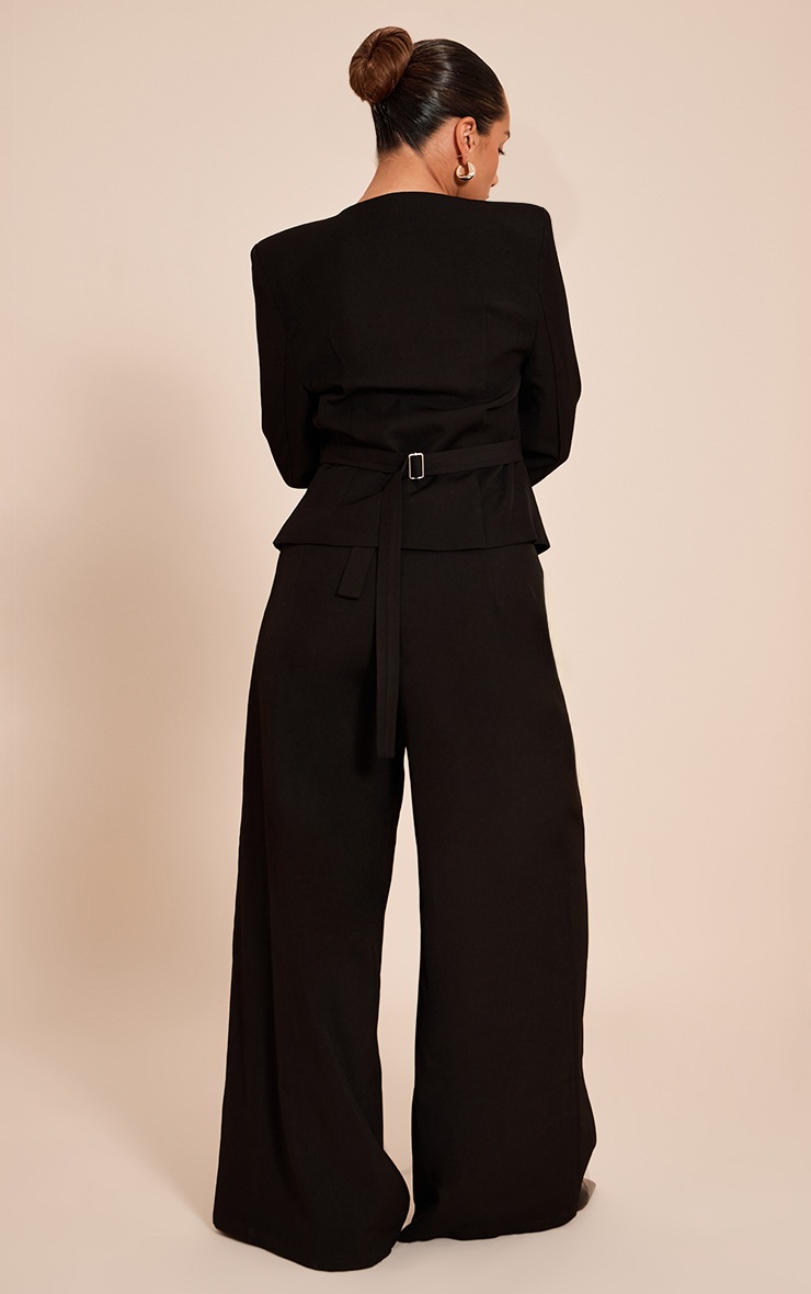Pretty Little Thing Shape Black Tailored Wide Leg Pants