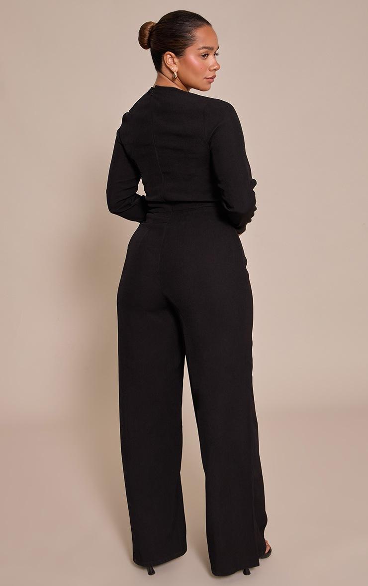 Pretty Little Thing Shape Black Tailored Woven Corset Jumpsuit