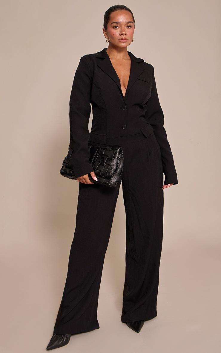 Pretty Little Thing Shape Black Tailored Woven Jumpsuit