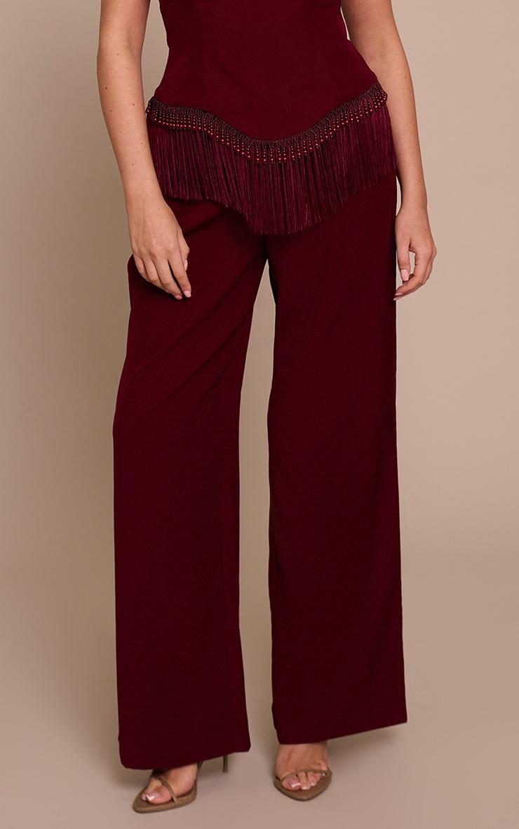 Pretty Little Thing Shape Burgundy High Waisted Tailored Pants