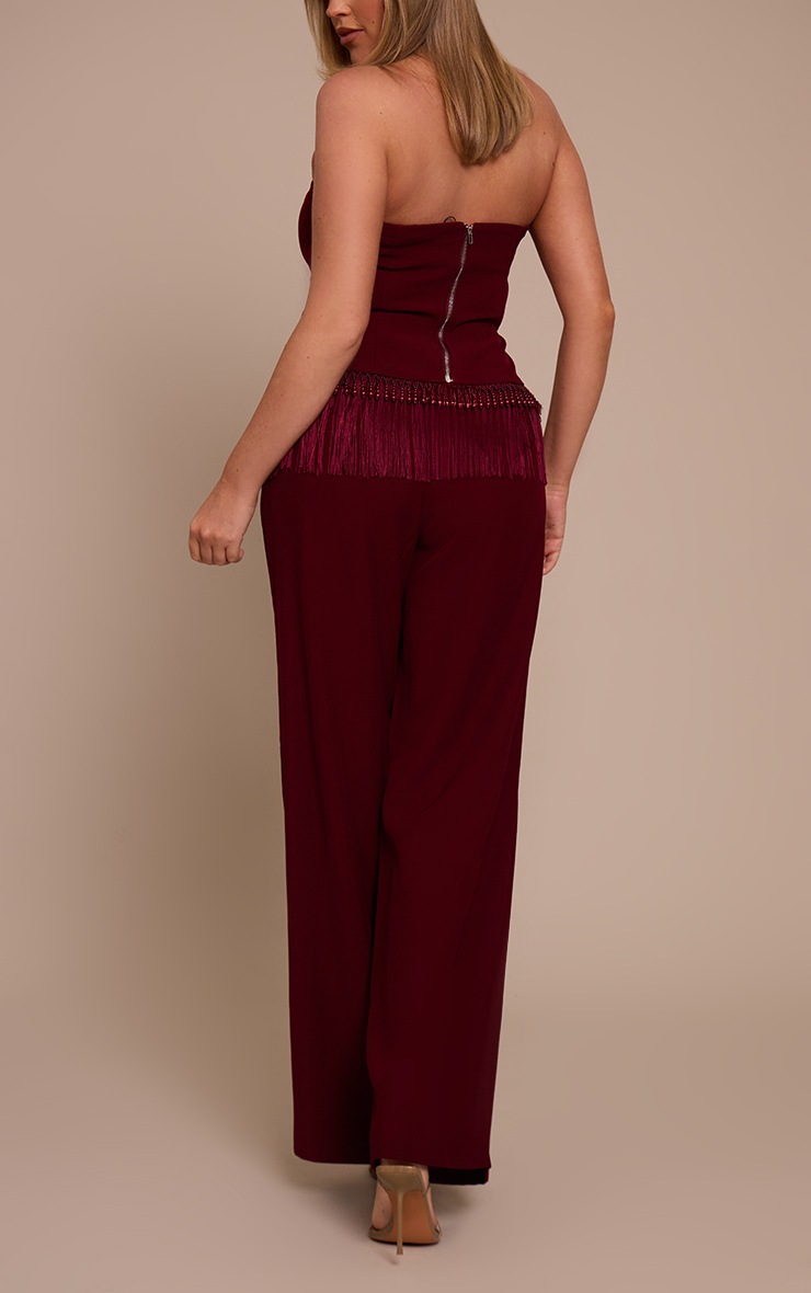 Pretty Little Thing Shape Burgundy High Waisted Tailored Pants