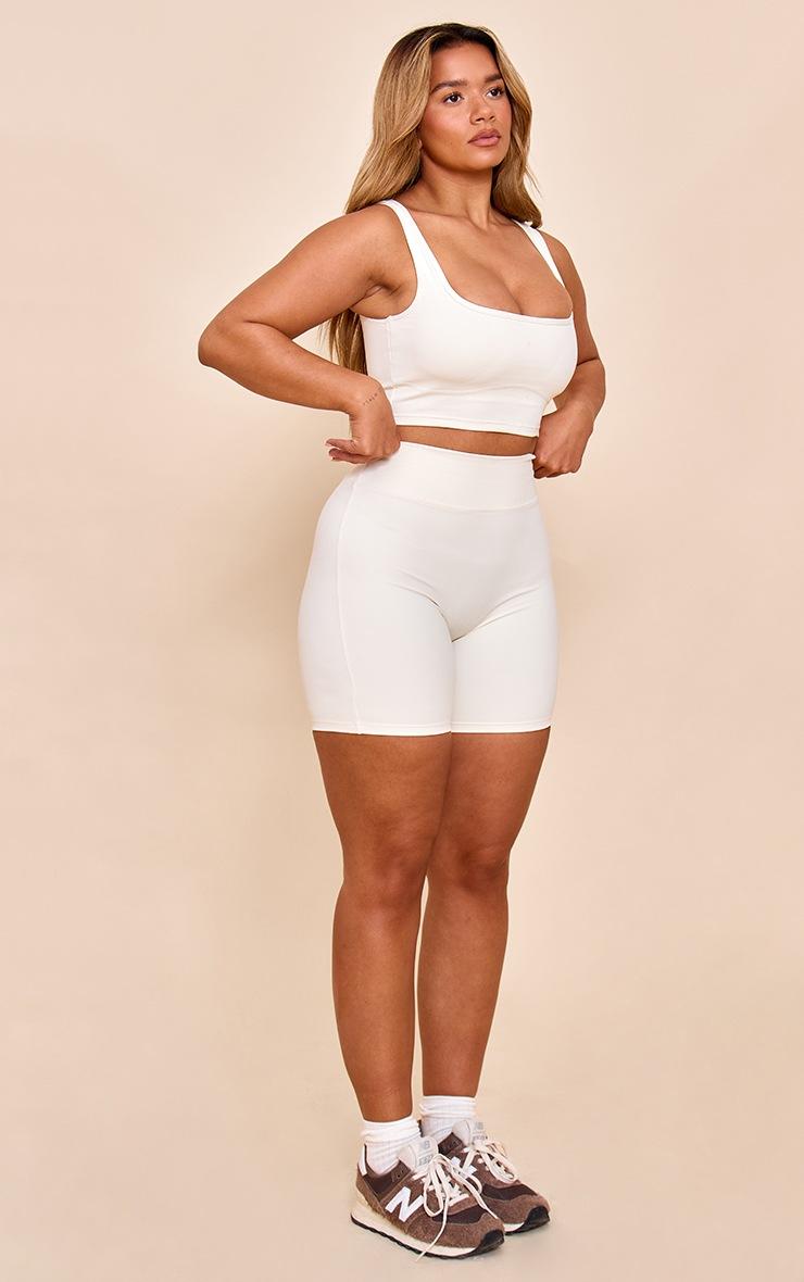 Pretty Little Thing Shape Butter Cream Active Sculpt Square Neck Cupped Sports Bra