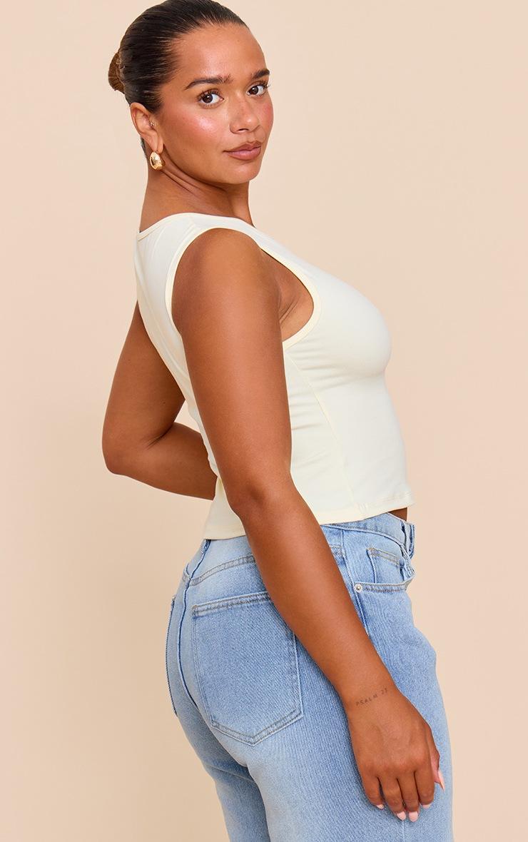 Pretty Little Thing Shape Butter Cream Sculpted Longline Racer Top