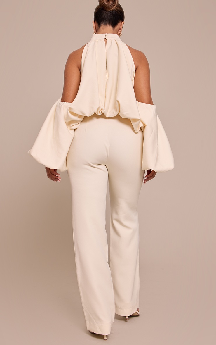 Pretty Little Thing Shape Butter Cream Tailored Straight Leg Pants