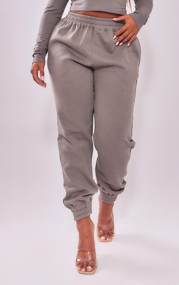 Pretty Little Thing Shape Charcoal High Waisted Cuffed Sweatpants