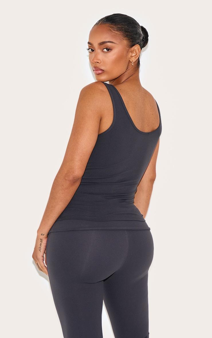 Pretty Little Thing Shape Charcoal Sculpt Active Wrap V Neck Long Line Top