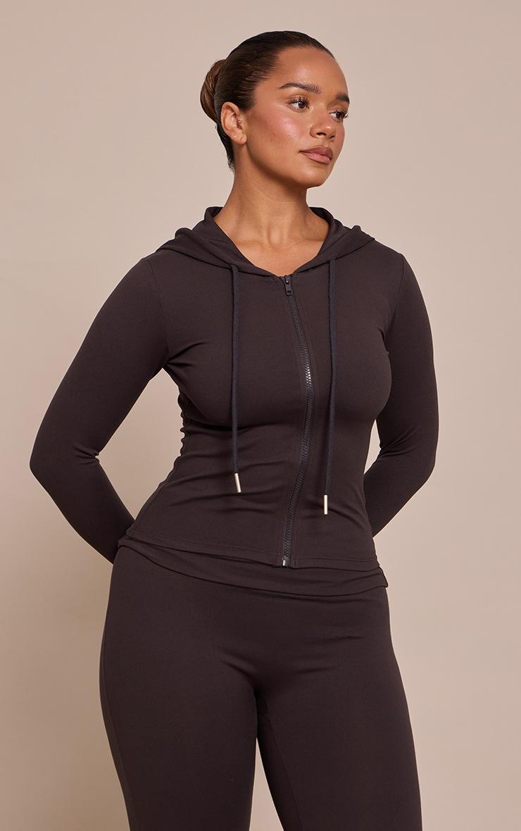 Pretty Little Thing Shape CHARCOAL Sculpt Zip UP Hoodie