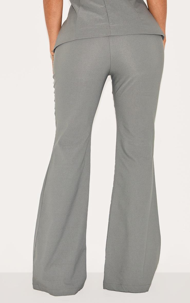 Pretty Little Thing Shape Charcoal Stretch Woven High Waisted Flared Pants