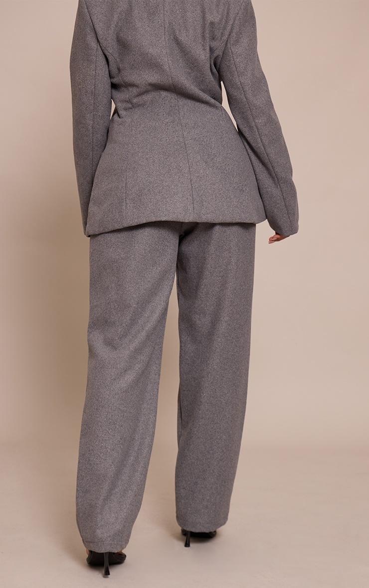 Pretty Little Thing Shape Charcoal Wool-Look Wide Leg Pants