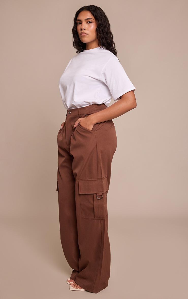 Pretty Little Thing Shape Chocolate Buckle Detail Cargo Wide Leg Pants