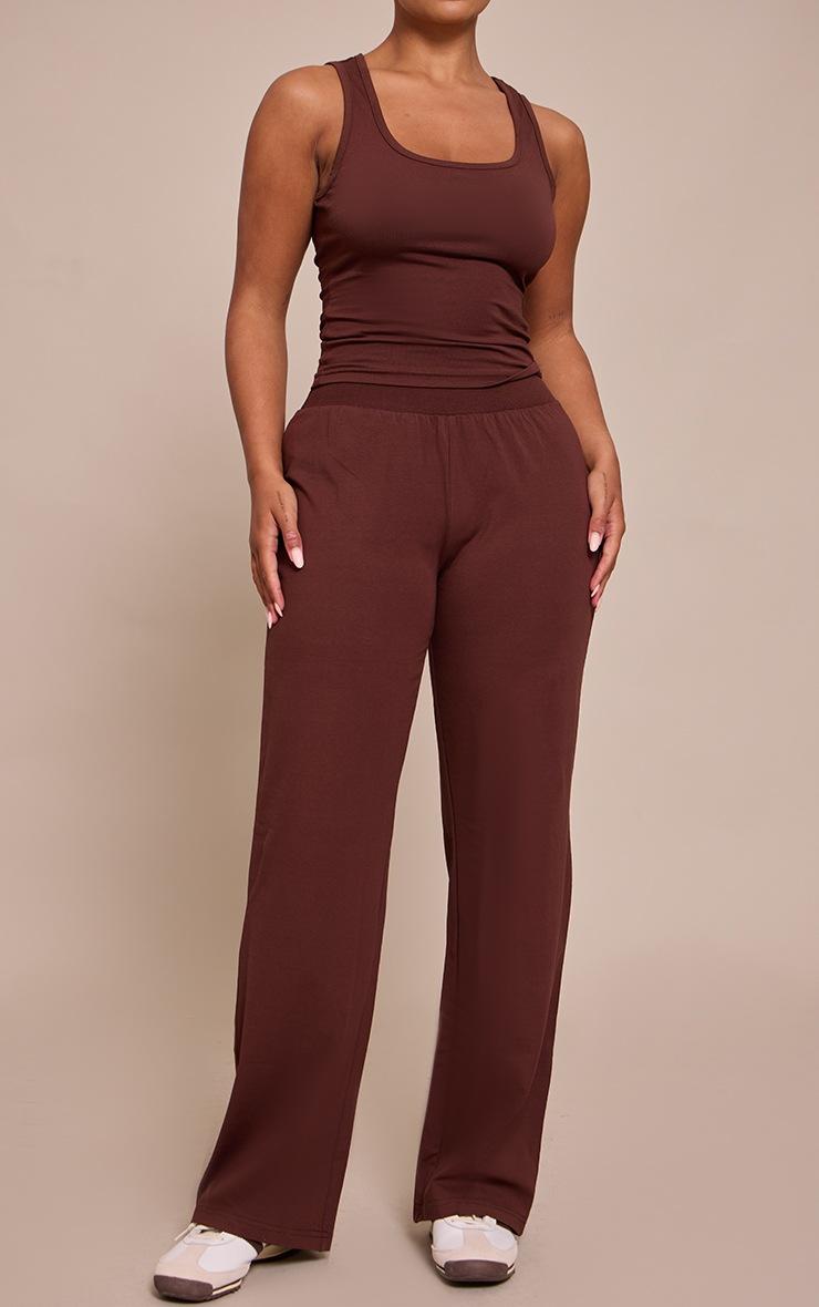 Pretty Little Thing Shape Chocolate Highwaisted Wide Leg Pants