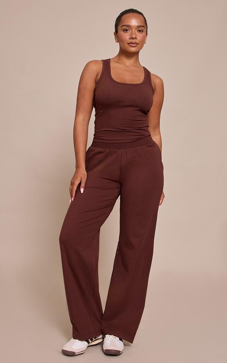 Pretty Little Thing Shape Chocolate Highwaisted Wide Leg Pants