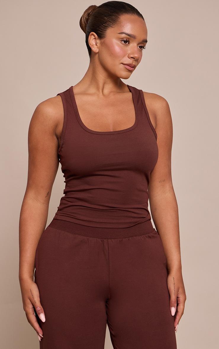 Pretty Little Thing Shape Chocolate Scoop Neck Vest Top