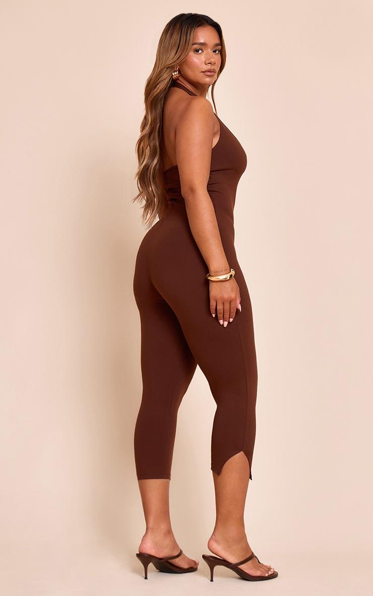 Pretty Little Thing Shape Chocolate Sculpt Halterneck Capri Jumpsuit