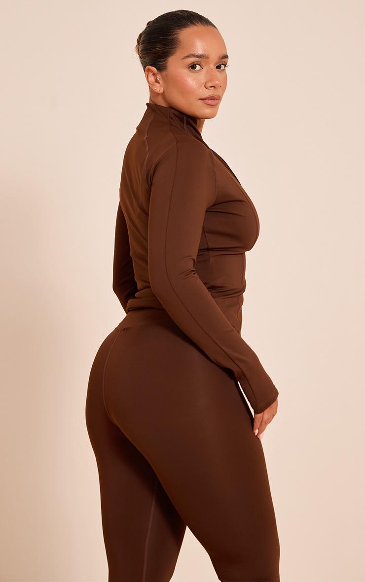 Pretty Little Thing Shape Chocolate Sculpt Seam Detail Long Sleeve Zip Front Jacket