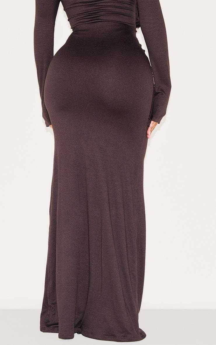 Pretty Little Thing Shape Chocolate Super Soft Wrap Drape Maxi Skirt
