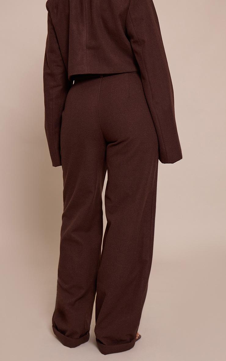 Pretty Little Thing Shape Chocolate Wool Look Highwaisted Pants