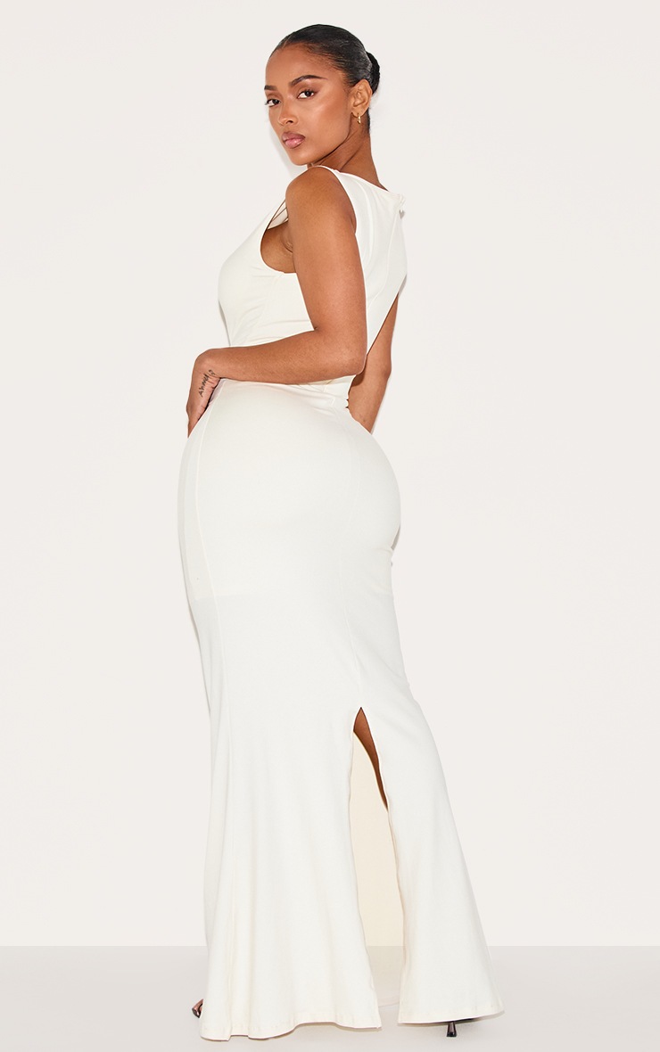 Pretty Little Thing Shape Cream Built In Shapewear Sculpt Boat Neck Maxi Dress